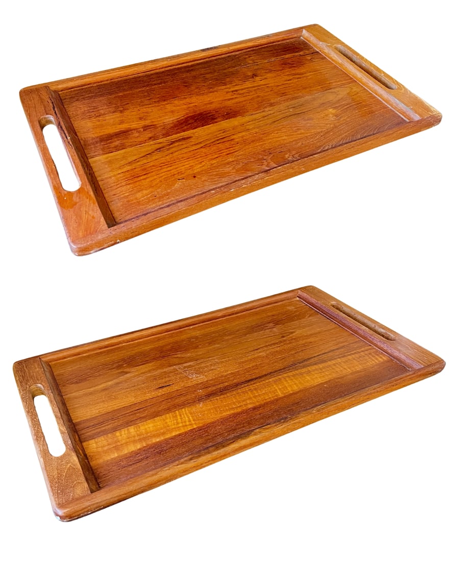 Pair Dansk Large Teak Serving Trays - 2
