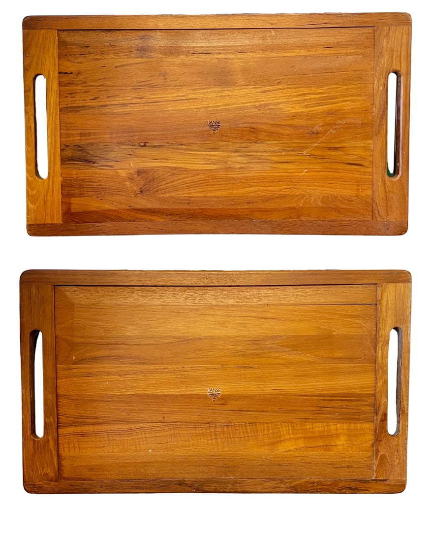 Pair Dansk Large Teak Serving Trays - 3
