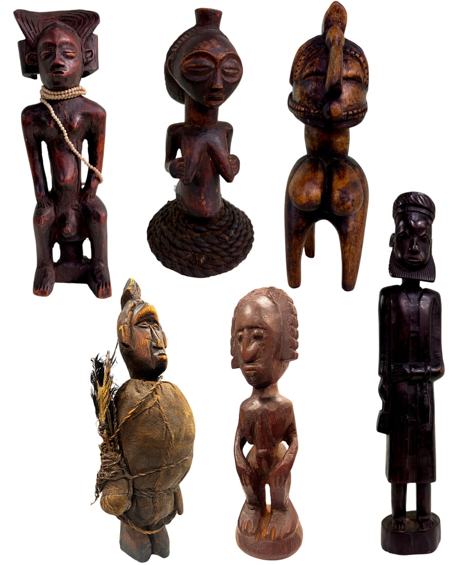 Group of 5 African Wood Sculptures (1 of 10)