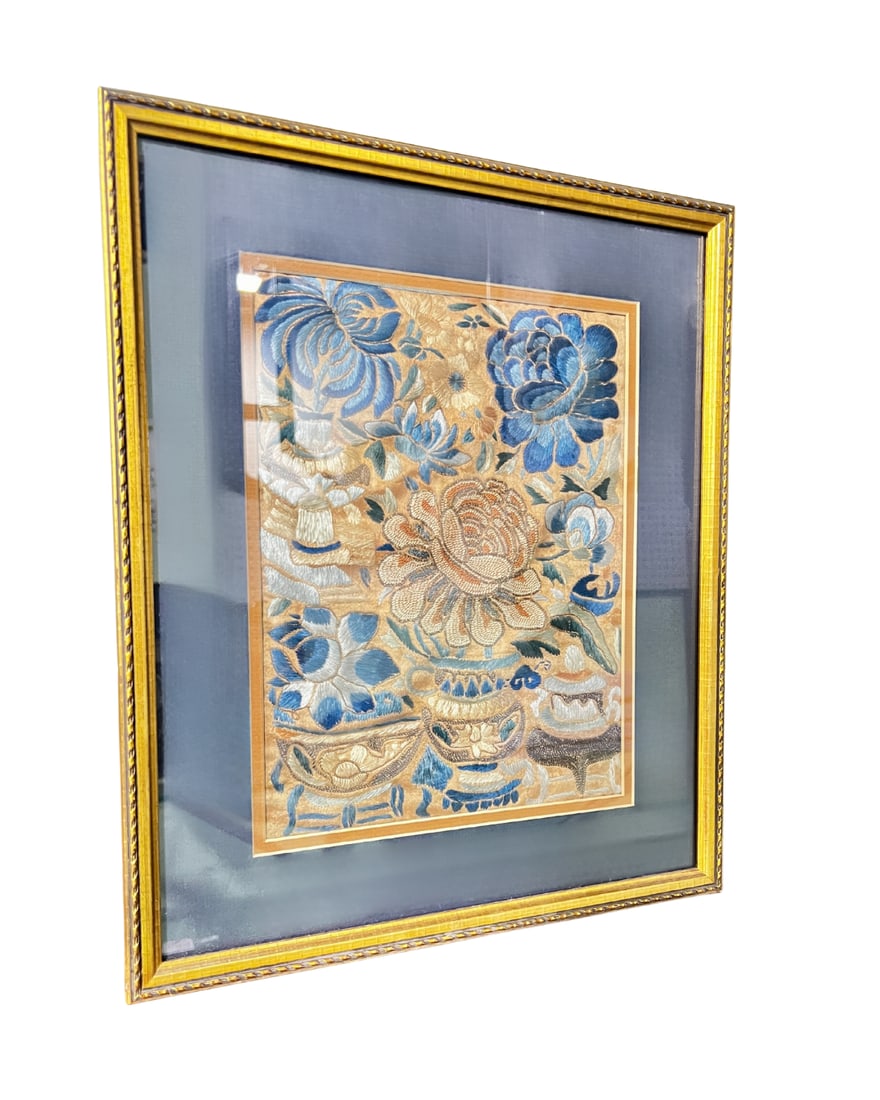 Framed Antique Chinese Embroidery (1 of 1)