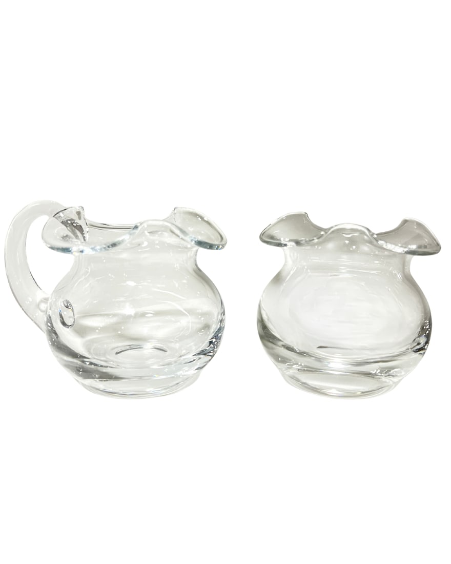 4 Assorted Hand Blown Clear Glass - 2