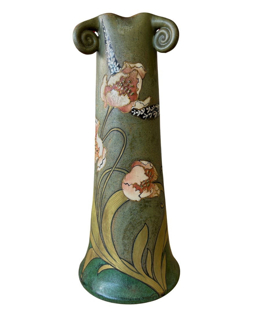 Art Nouveau Decorated Tall Vase (1 of 6)