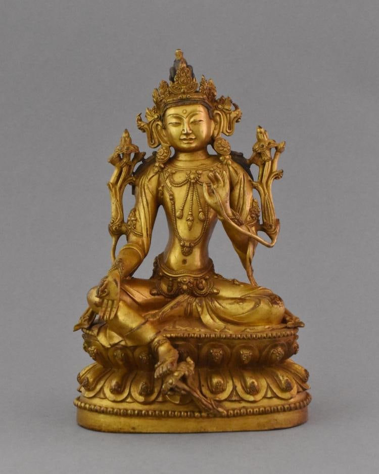 MING GILT BRONZE BUDDHA, YONGLE MARK (1 of 1)