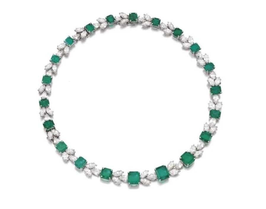 35.7ct Natural Emerald Necklace in 18K Gold (1 of 1)
