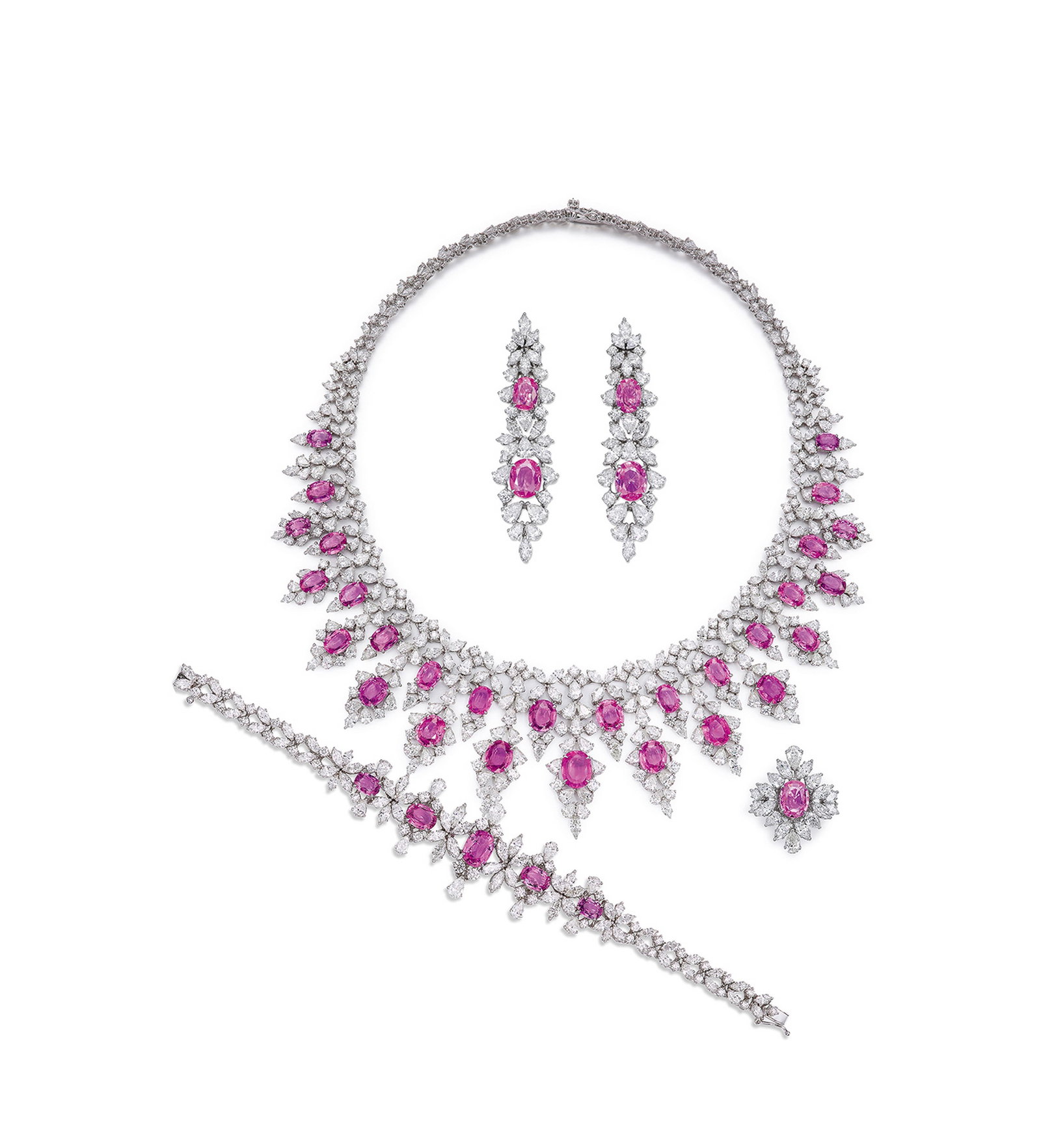 55.12 carat natural Sri Lankan pink diamond necklace (1 of 1)
