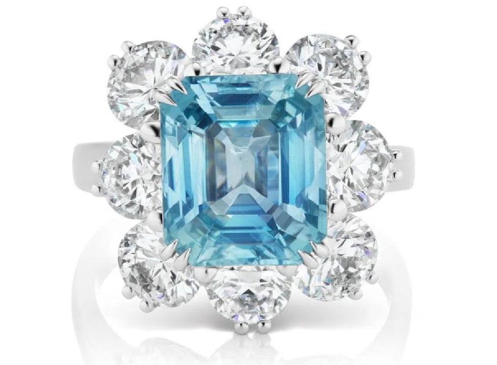 Platinum 5.66ct Icy Blue Sapphire and Diamond Ring (1 of 1)