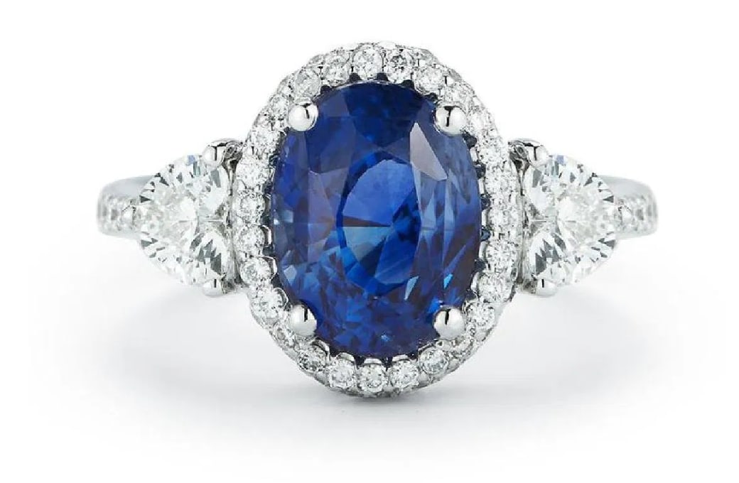 18K White Gold 4.6ct Sapphire & 1.4ct Diamond Ring (1 of 1)
