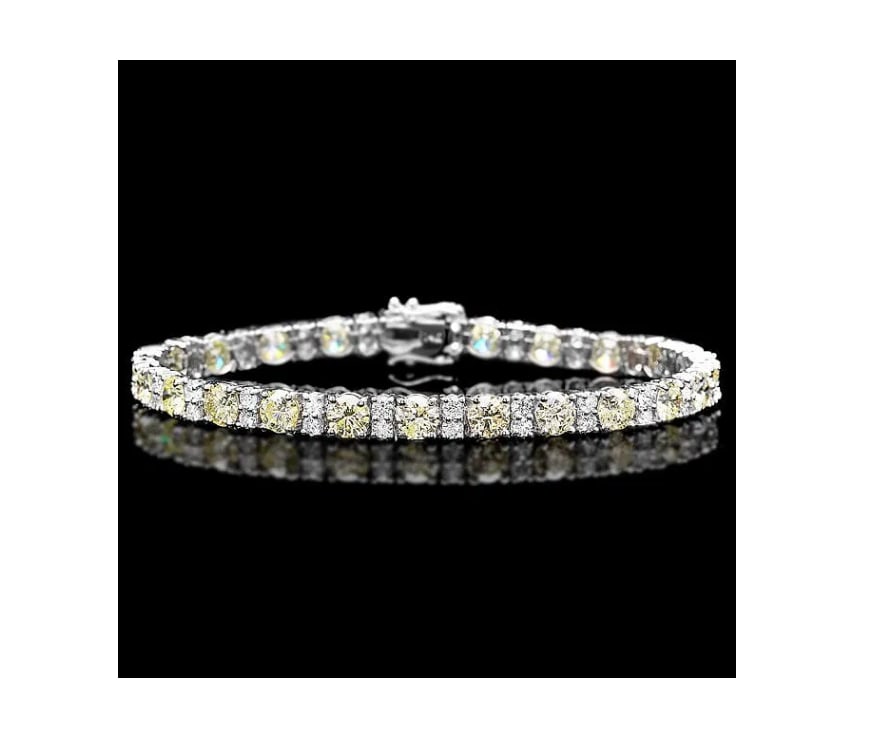 18k White Gold 12.5ct Diamond Bracelet GIA certification (1 of 1)