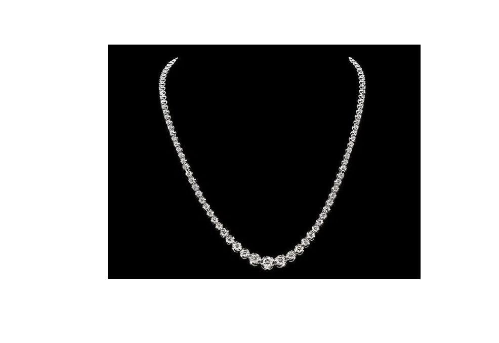 18k White Gold 9.20ct Diamond Necklace  GIA certification (1 of 1)