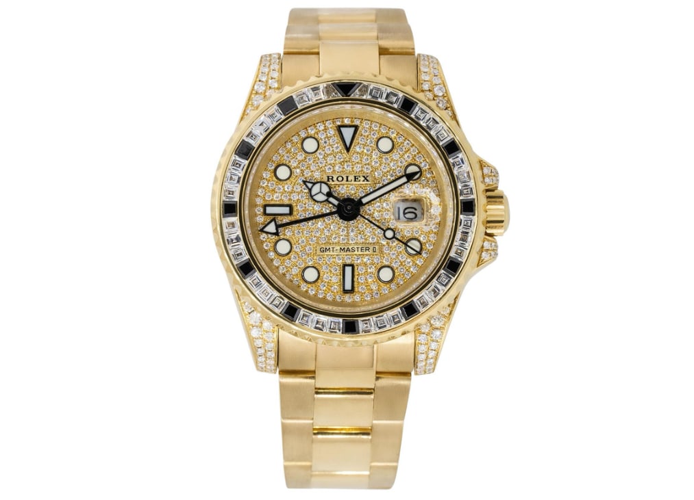 Rolex 116718LN GMT-Master II 18k Yellow Gold Diamond Pave Watch (1 of 7)