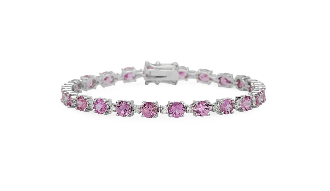 18K Gold 10.12ct Sapphire 0.96ct Diamond Bracelet GIA certification (1 of 1)