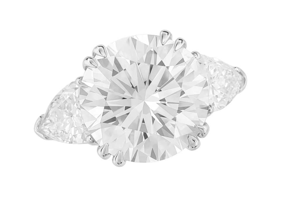 GIA Certified 5.74 Ct Total Weight Round Brilliant Ideal Triple Excellent Ring (1 of 1)