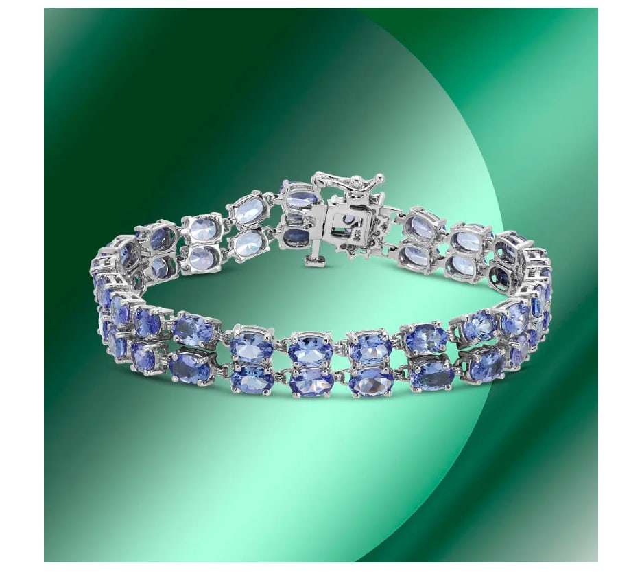 14K Gold 22.12cts Tanzanite & 0.40cts Diamond Bracelet GIA certification (1 of 1)