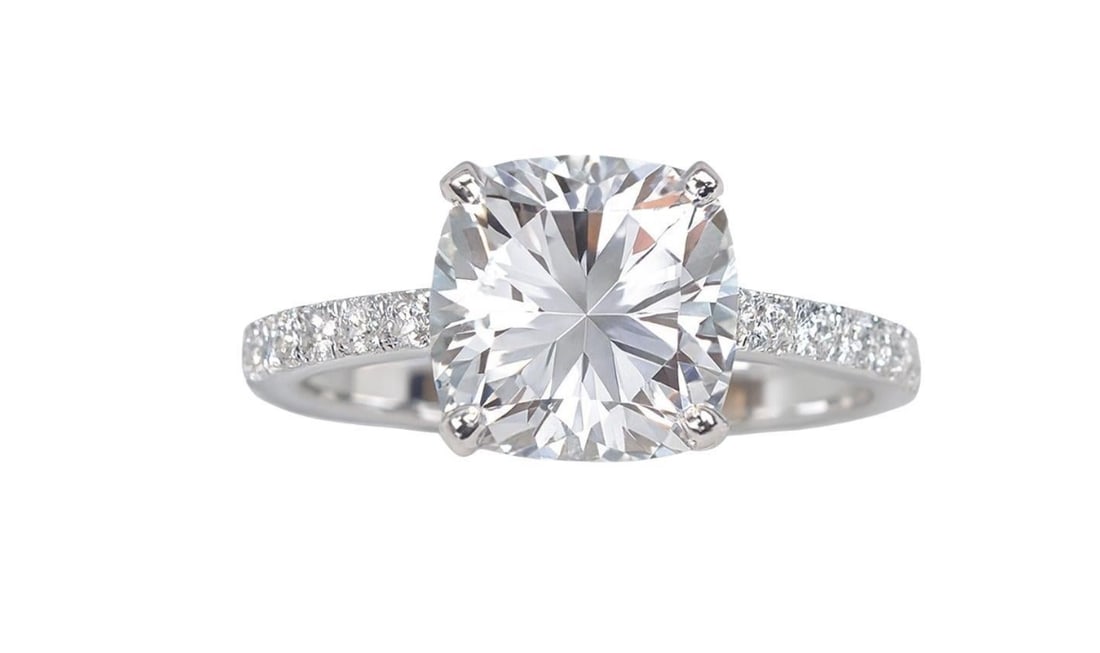 GIA certification Tiffany & Co. Novo Cushion Cut Diamond Engagement Ring (1 of 1)