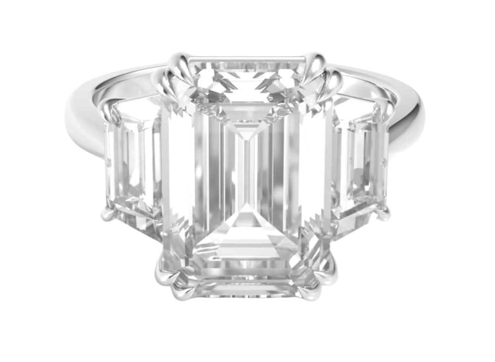 GIA Certified 4.02 Carat Emerald Cut Diamond F Color VVS1 Ring (1 of 1)