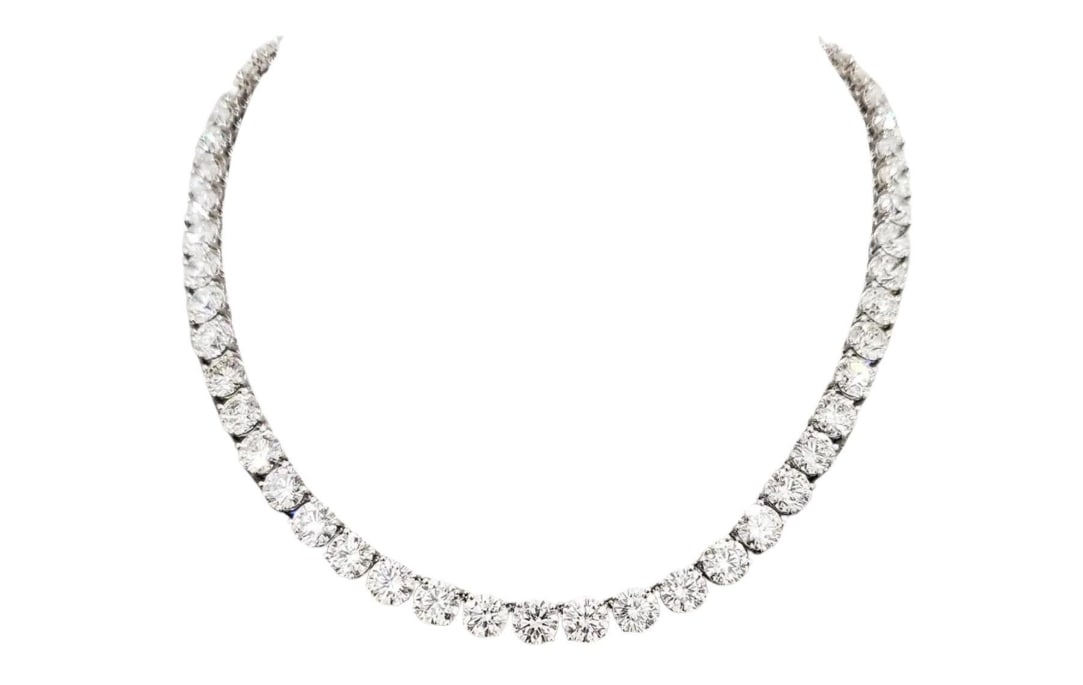 53 Carat Natural Untreated Diamond Tennis Necklace GIA certification (1 of 1)