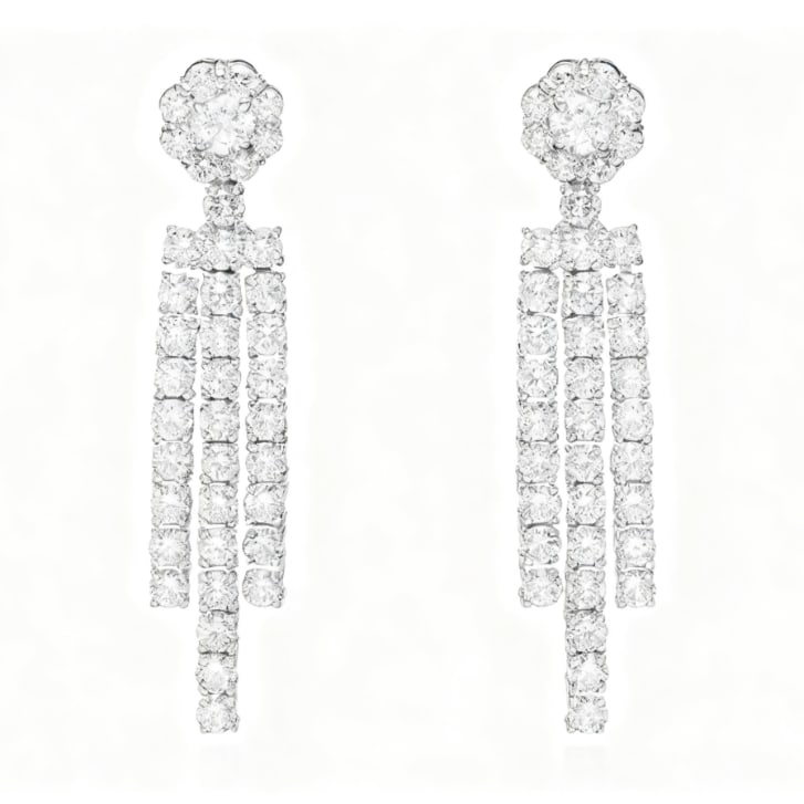 18k White Gold 2.67ct Diamond Earrings GIA certification: 18k White Gold 2.67ct Diamond Earrings GIA certification