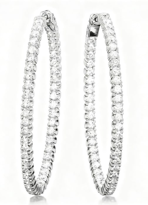 14k White Gold 5.20ct Diamond Earrings GIA certification: 14k White Gold 5.20ct Diamond Earrings GIA certification