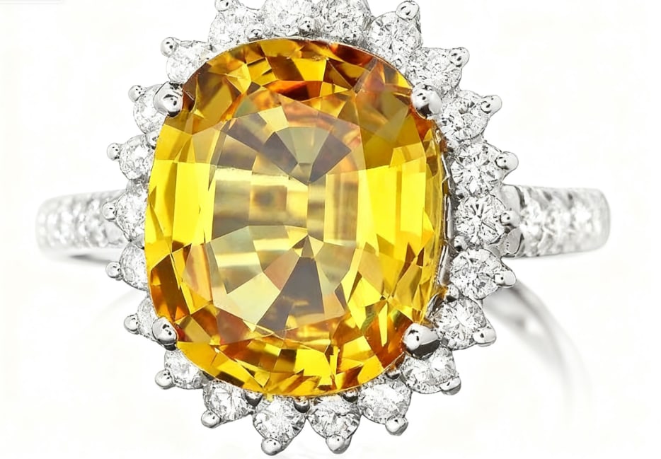 14k Gold 12.20ct Sapphire 1.40ct Diamond Ring GIA certification: 14k Gold 12.20ct Sapphire 1.40ct Diamond Ring GIA certification