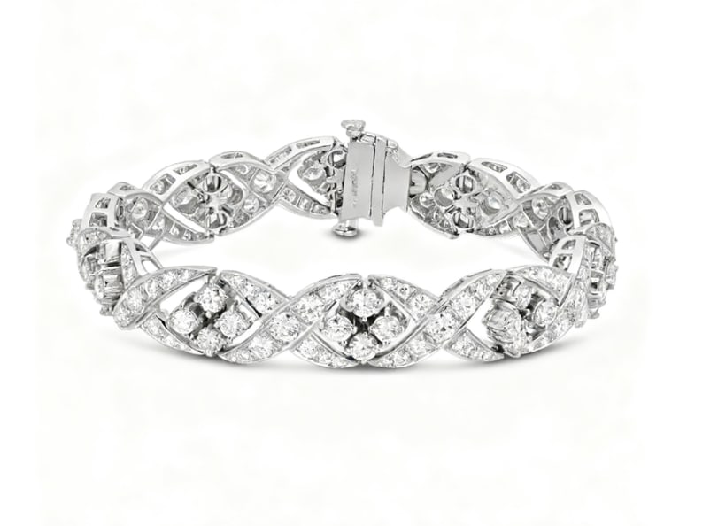 18K White Gold 14.85cts Diamond Bracelet GIA certification: 18K White Gold 14.85cts Diamond Bracelet GIA certification