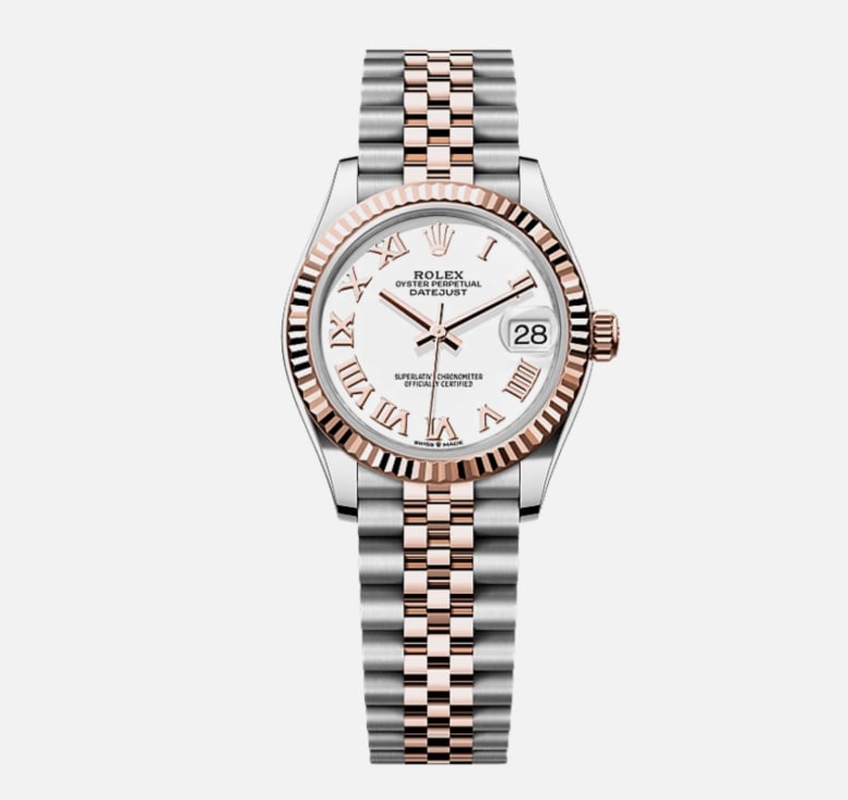 Rolex Datejust 31 278271 'Ladies' Stainless Steel Rose Gold White Roman Watches (1 of 10)