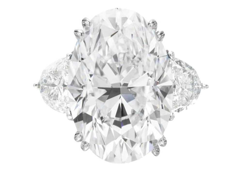 GIA Certified 10 Carat Oval Brilliant Cut Diamond Solitaire Ring (1 of 1)