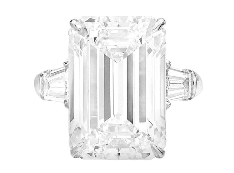 GIA Certified 10 Carat Emerald Cut Diamond Ring in Platinum F VS2 (1 of 1)