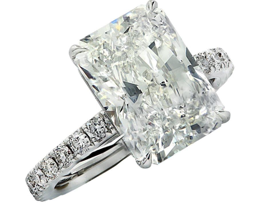 Vivid Diamonds GIA Certified 5.25 Carat Radiant Cut Diamond Engagement Ring (1 of 1)