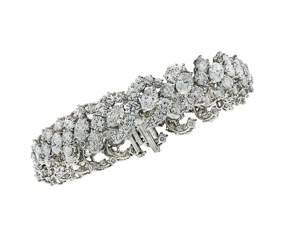 Oscar Heyman 29.41 Diamond Bangle Bracelet Circa 1963 (1 of 1)