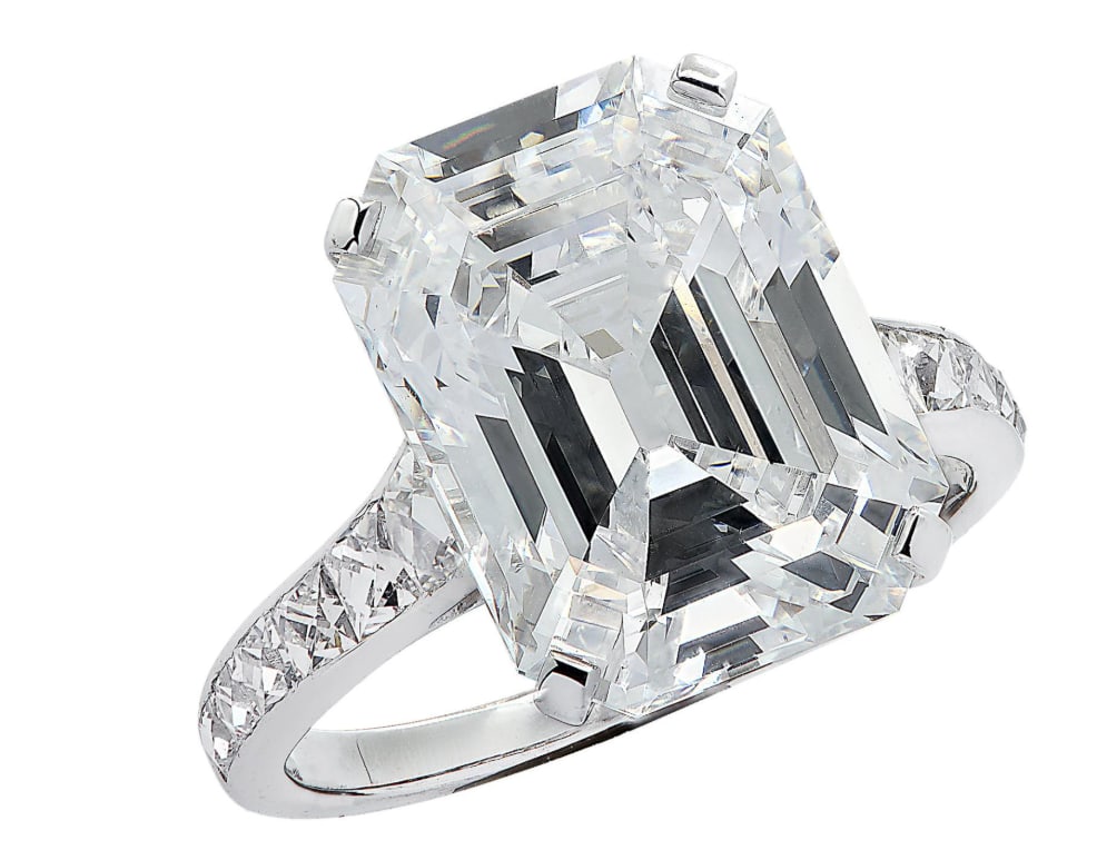 GIA Certified 7.23 Carat Emerald Cut Diamond Engagement Ring (1 of 1)