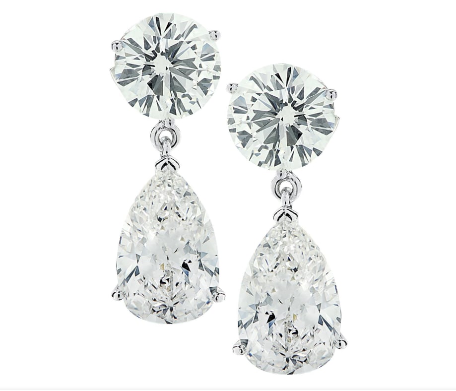 GIA Certified 14.8 Carat Dangle Diamond Earrings (1 of 1)