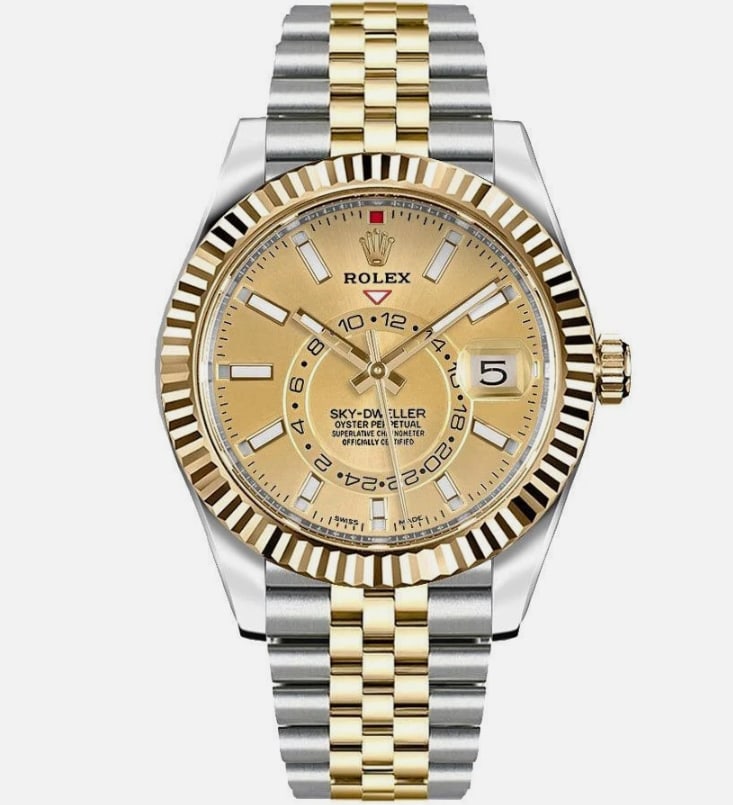 Rolex Sky-Dweller 326933 Champagne Dial Date Two-Tone Jubilee 42mm Men's Watch (1 of 1)