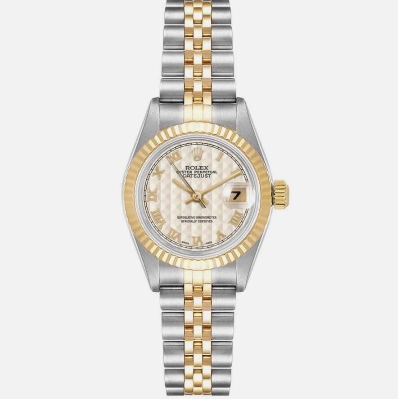 Rolex Lady-Datejust 26mm Ivory Roman Dial Jubilee Two-Tone Women's Watch 69173 (1 of 1)