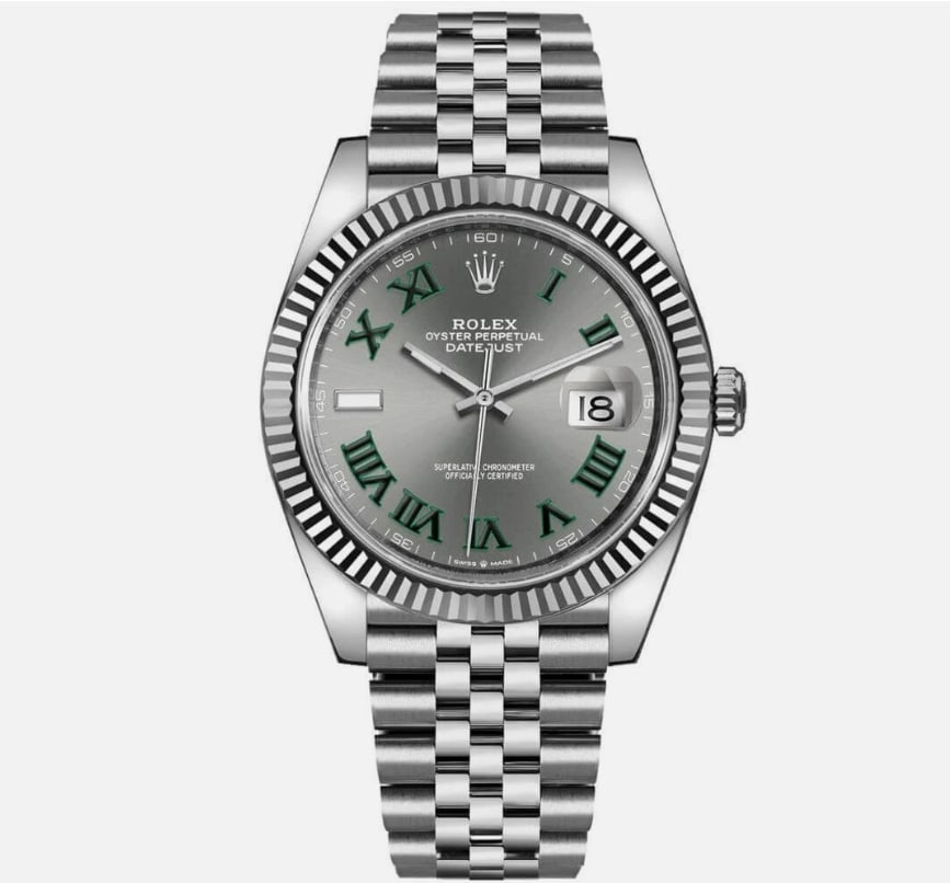 Rolex Datejust 41mm 126334 Wimbledon Gray 18k White Gold & Steel Men's Watch (1 of 1)