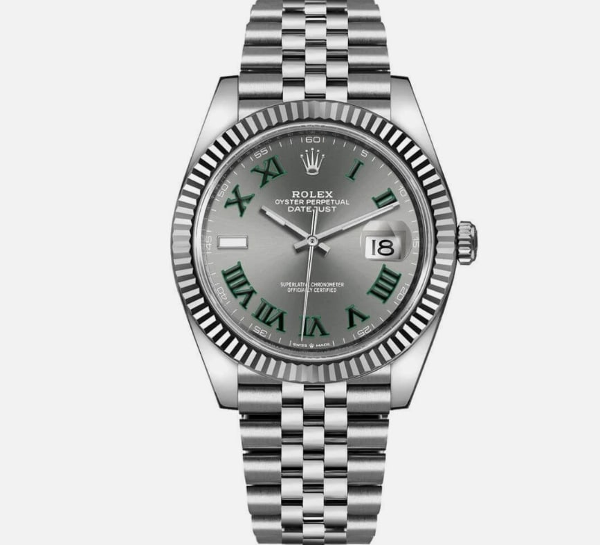 Rolex Datejust 41mm 126334 Wimbledon Gray 18k White Gold & Steel Men's Watch (1 of 1)