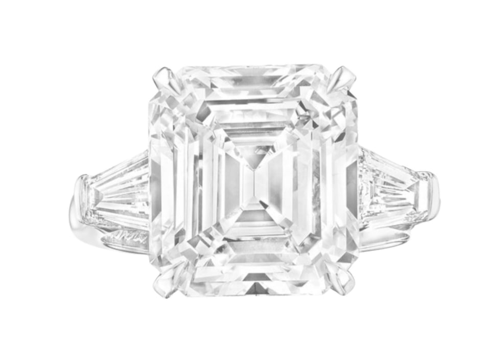 GIA Certified 4.05 Carat Emerald Cut Diamond Ring (1 of 1)