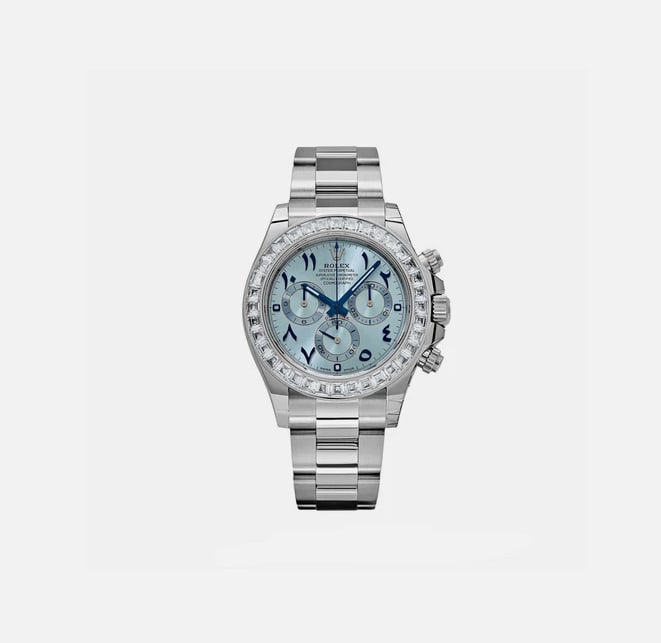 Rolex Daytona 116576TBR Platinum Diamond Ice Blue Arabic Dial (1 of 1)
