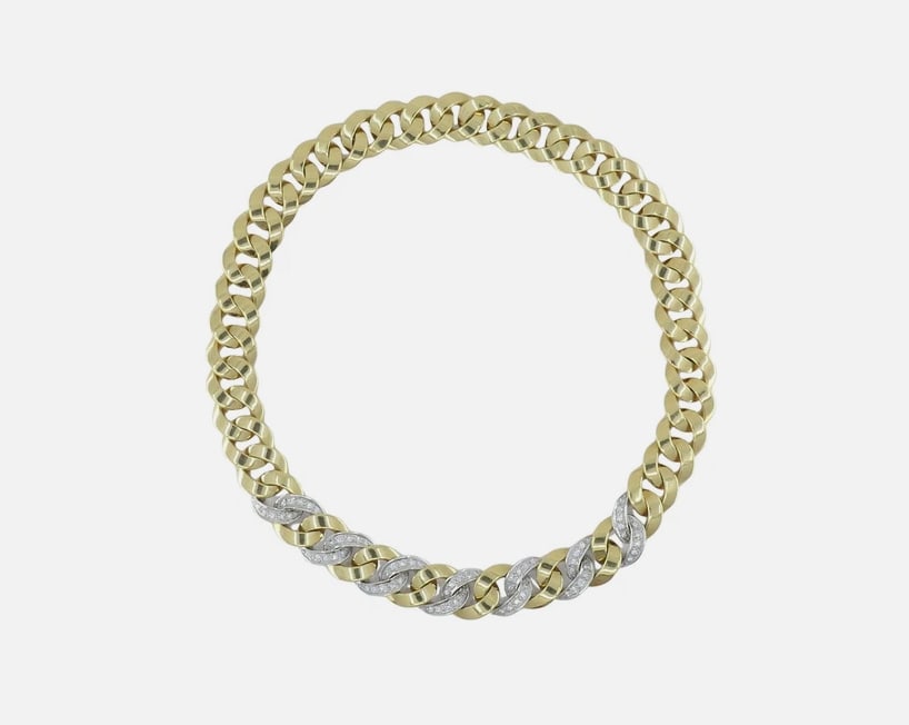 Pomellato Diamond Necklace 18k Gold Curblink Chain (1 of 1)