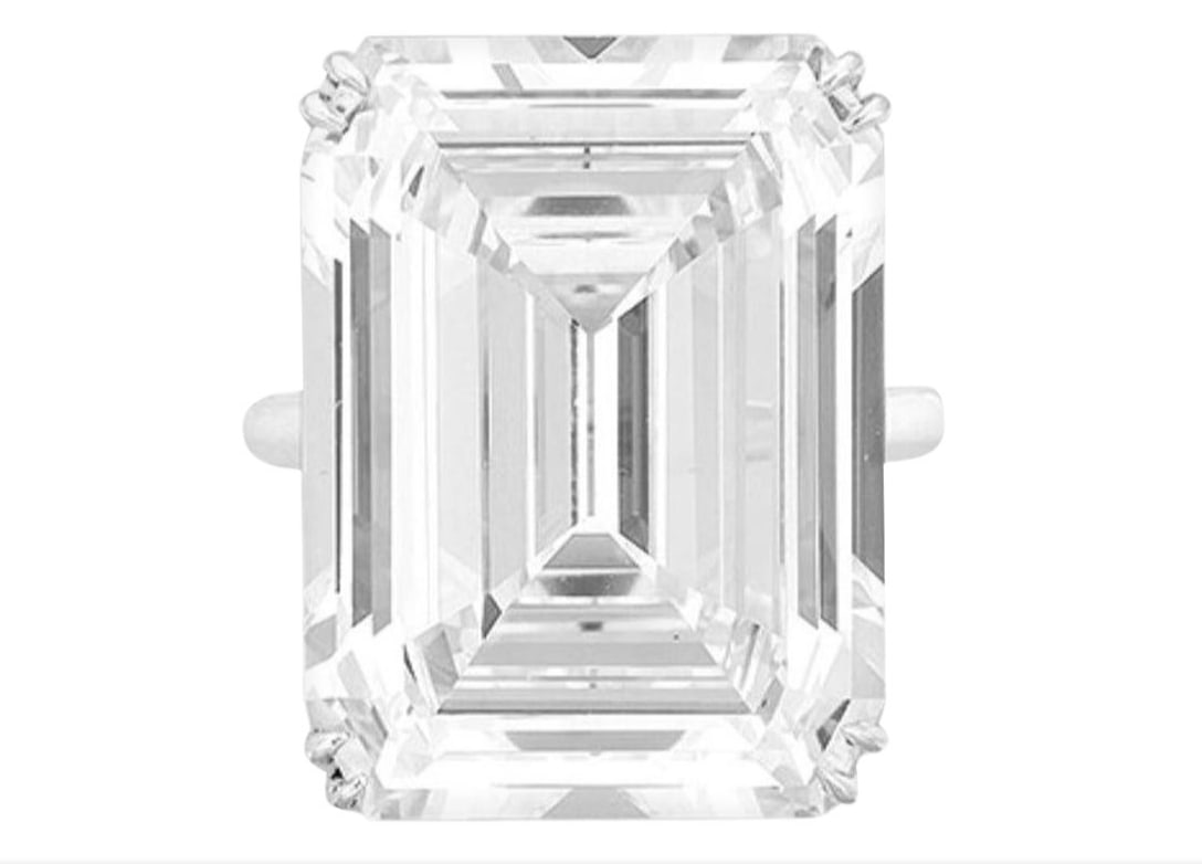 GIA Certified 15.37 Carat Emerald Cut Diamond Platinum Ring (1 of 1)