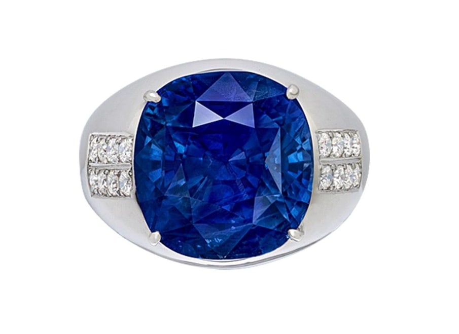 Emilio Jewelry Certified 20.00 Carat Ceylon Sapphire Ring (1 of 1)