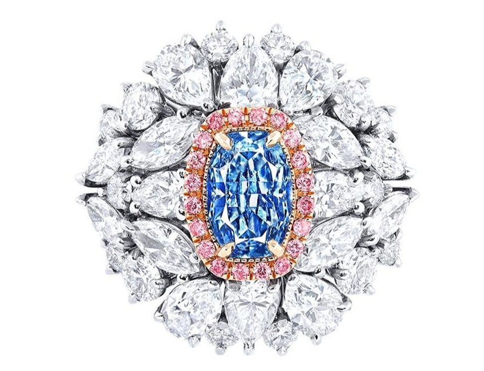 Emilio Jewelry GIA Certified Fancy Intense Blue Diamond Ring