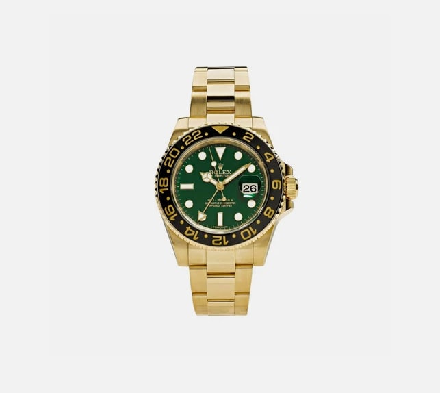 Rolex GMT-Master II 116718LN Yellow Gold Green Dial Black Bezel (1 of 1)