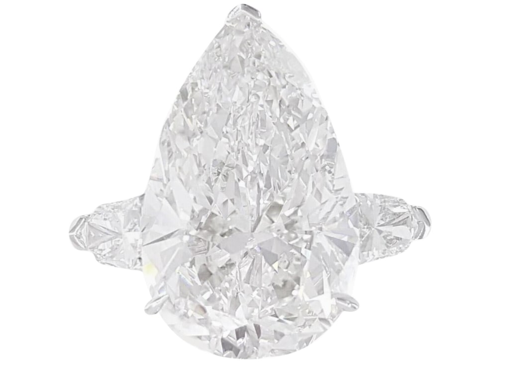 GIA Certified 8 Carat Pear Cut Diamond Engagement Ring (1 of 1)