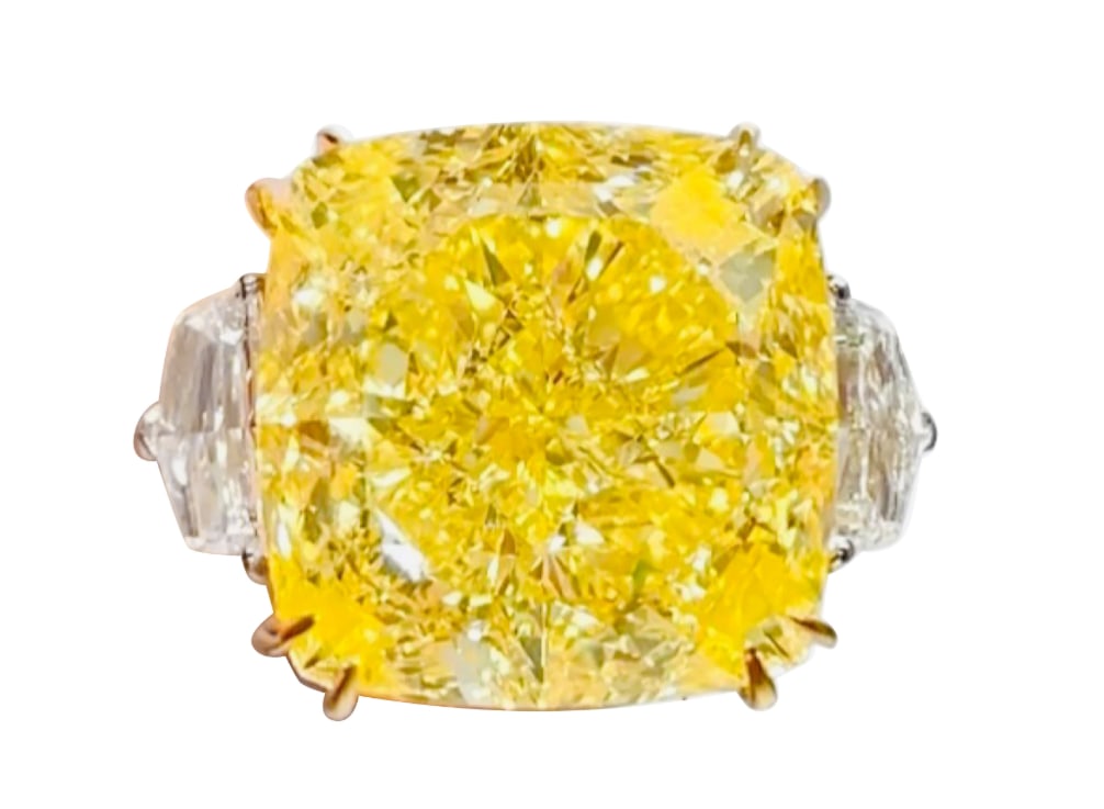 Emilio Jewelry Gia Certified 34.00 Carat Fancy Intense Yellow Diamond Ring (1 of 1)
