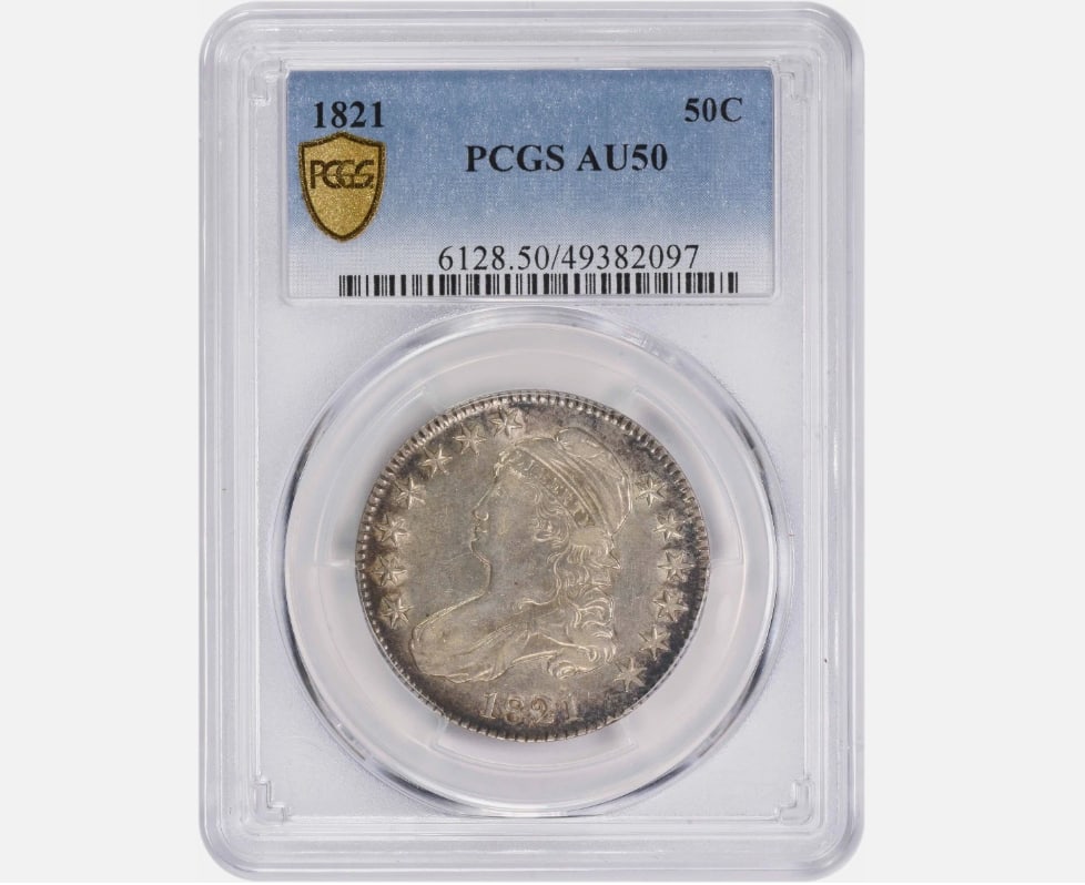 1821 Bust Silver Half Dollar AU50 PCGS (1 of 1)
