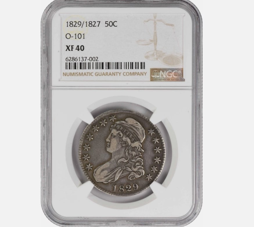 1829/7 Bust Silver Half Dollar EF40 NGC (1 of 1)