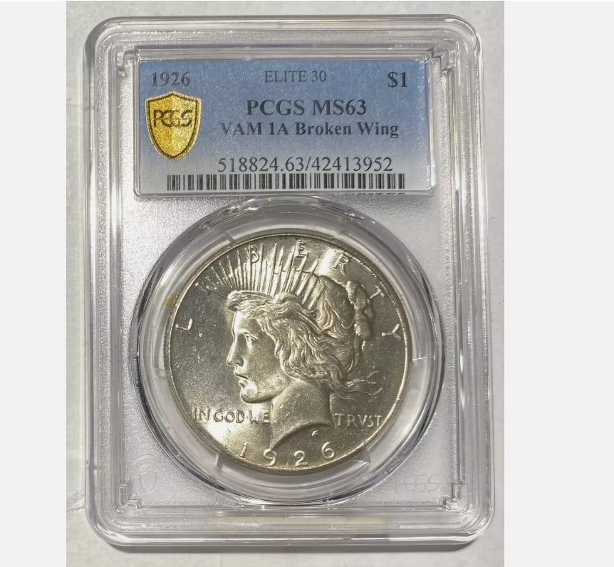 Peace Silver Dollar 1926 PCGS MS-63 VAM 1A Broken Wing (1 of 1)