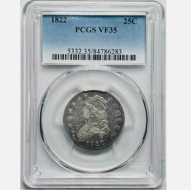 1822 P Capped Bust Quarter Dollars PCGS VF-35 (1 of 1)
