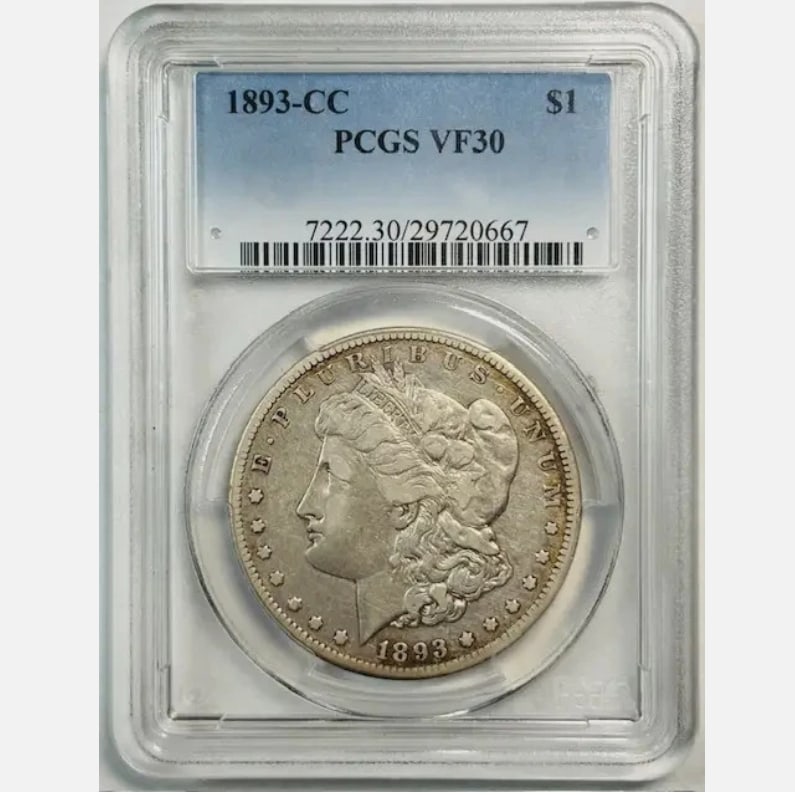 1893 CC Morgan Silver Dollar PCGS VF-30 Carson City (1 of 1)
