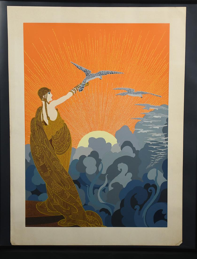 Wings of Victory Serigraph by Erte: Unsigned. Corners a little wrinkled. Unframed